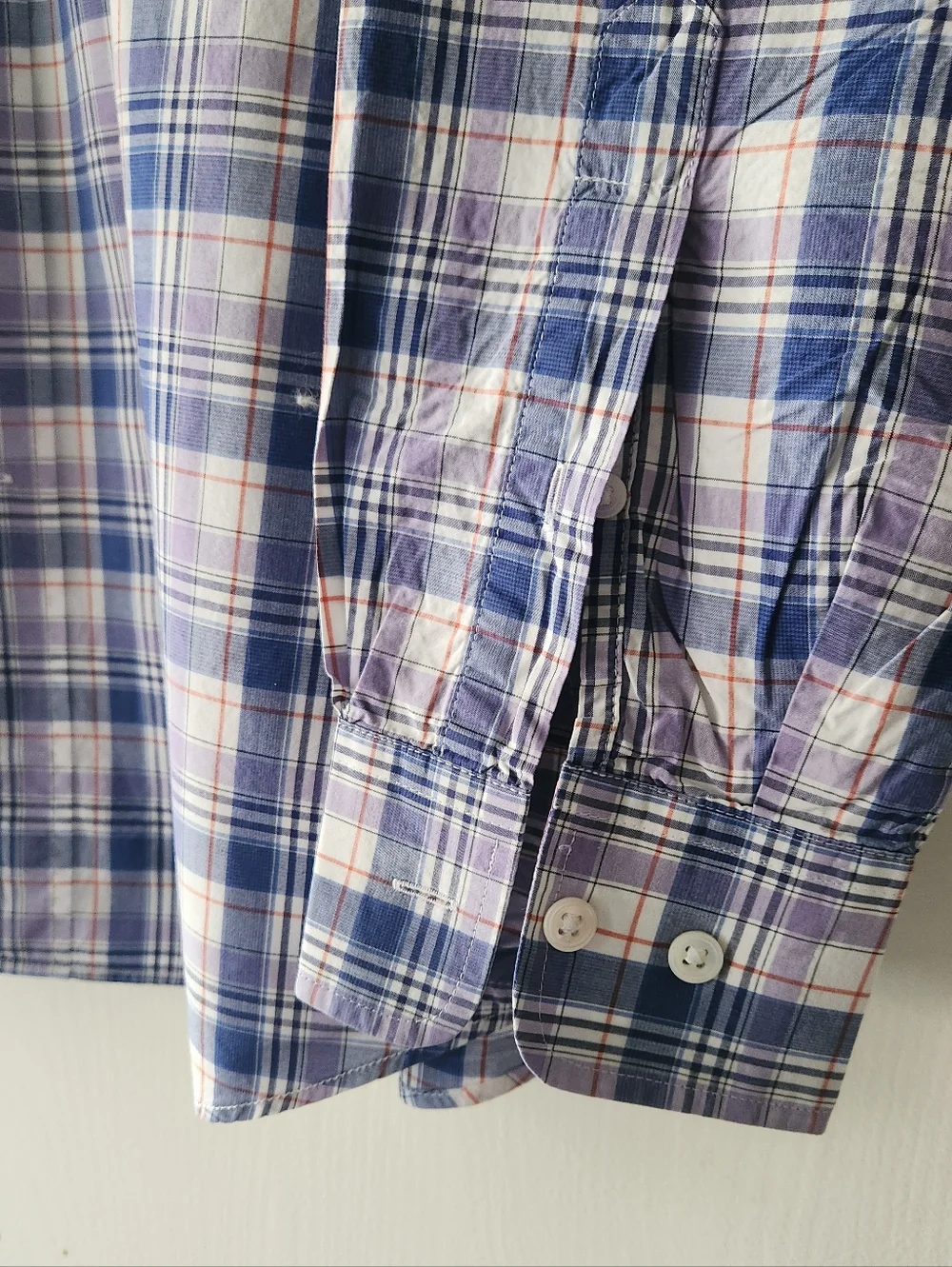 Faconnable Button Down Blue Plaid Shirt Men's Size Large EUC $38 - Picture 4 of 5